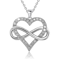 Luminara - Collar Mujer Cadena Plata 925 Colgante Corazón Amor Infinito Color Plateado Plateado Talla Única