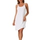 thumbnail image 1 of INSPIRE CHIC Vestido de Dormir de Modal Acanalado para Mujeres Regreso a Clases con Tirantes Dobles hasta la Rodilla para Descansar y Viajar L Blanco, 1 of 5