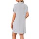 thumbnail image 3 of INSPIRE CHIC Camisones de Mujer con Botones, Camiseta de Dormir de Manga Corta, Camisón, Vestido de Pijama con Bolsillos M Gris Flor, 3 of 6