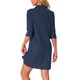 thumbnail image 3 of INSPIRE CHIC Bata con cremallera de punto waffle para mujer, ligera, manga 3/4, longitud hasta la rodilla, con bolsillos para descansar, XS azul marino, 3 of 6