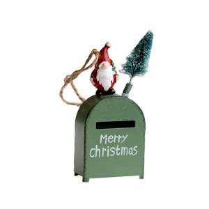 Magideal - Decoración Colgante De Navidad Estatua De Resina Diseño De Escena Accesorios Manualidades De Bricolaje Regalos Buzón Para Fiestas Temáticas Dormitorio Verde