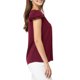 thumbnail image 4 of INSPIRE CHIC Blusa Sólida para Mujer Cuello en V con Volantes Manga Corta Ligera Blusa de Trabajo L Burdeos, 4 of 7