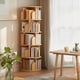 thumbnail image 1 of 5 Tier Rotating Bookshelf, 360° Display Round Spinning Bookshelf, Space-Saving, Small Space Rotating Bookshelf Tower for Bedroom, Living Room, Home, Office, Wood Color, 1 of 3