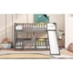 thumbnail image 3 of Bunk Bed with Slide,Twin Over Twin Low Bunk Bed with Fence and Ladder for Kids Teens Grey, 3 of 3