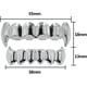 thumbnail image 2 of Grillz de colmillo de vampiro chapado en oro de 18 quilates y plata para dientes superiores e inferiores, ideal para hombres y mujeres, talla única., 2 of 6