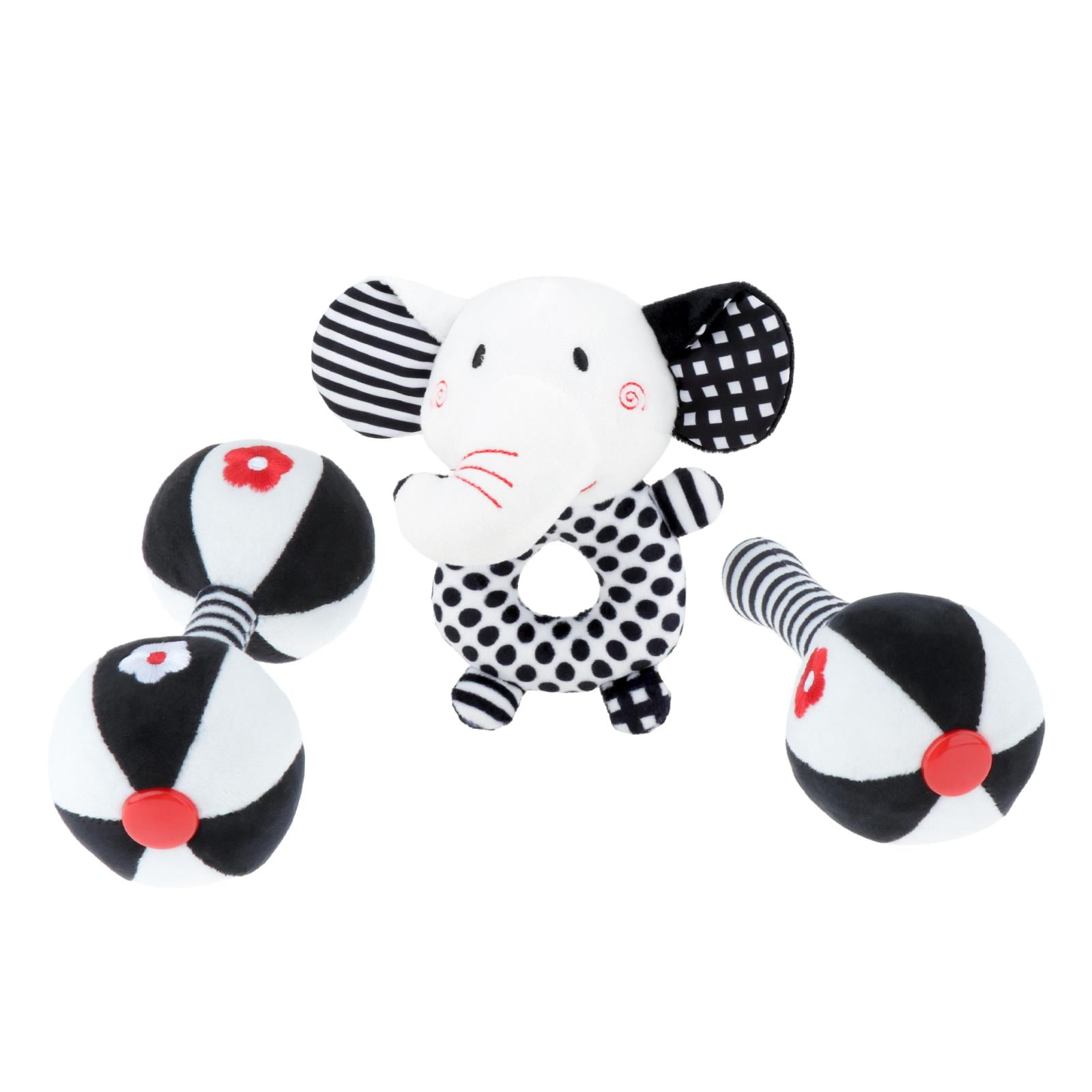 Magideal - 3x Sonajeros Para Bebés, Juguete Montessori De Mano, Sonajero Suave Educativo De Alto Contraste, Juguete Para Bebés Para Niñas, Niños, Bebés De 6 A 12 , B B