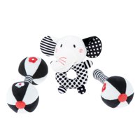 Magideal - 3X Sonajeros Para Bebés, Juguete Montessori De Mano, Sonajero Suave Educativo De Alto Contraste, Juguete Para Bebés Para Niñas, Niños, Bebés De 6 A 12 , B B