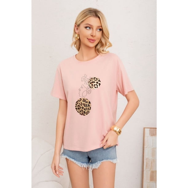 Polera Mujer Algodon Manga Corta Oversize Aplicacion 2012