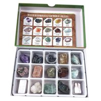 Magideal - 15 Piezas Deluxe Rock And Mineral Collection Science Crystals Hoja De Descripción Kids' Gemstone Crystal Kit-Para Cumpleaños De Niños, Principiantes,
