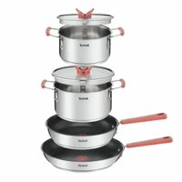 Genérico - Batería De 6 Piezas Tefal Apilable Color Plateado