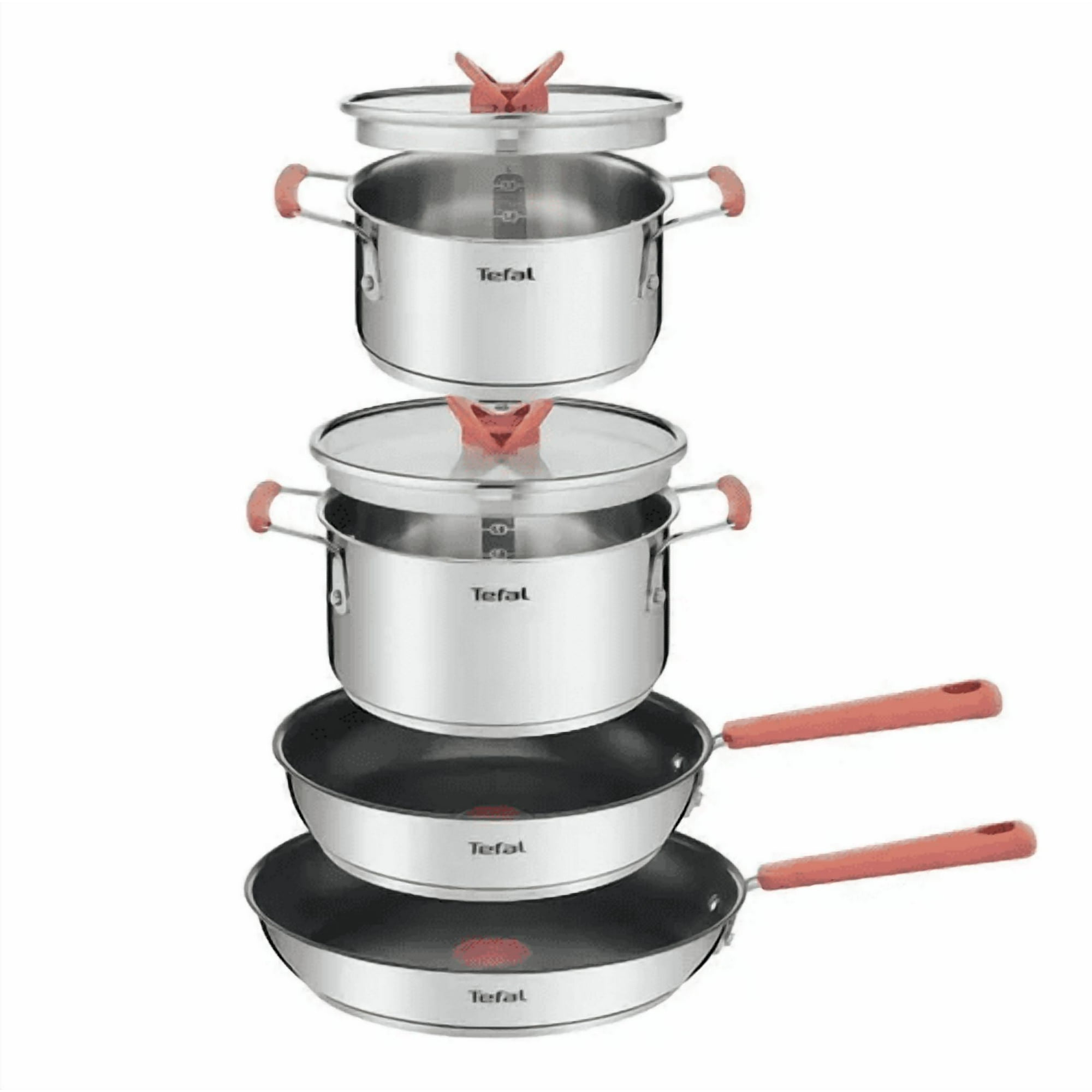 Genérico - Batería De 6 Piezas Tefal Apilable Color Plateado