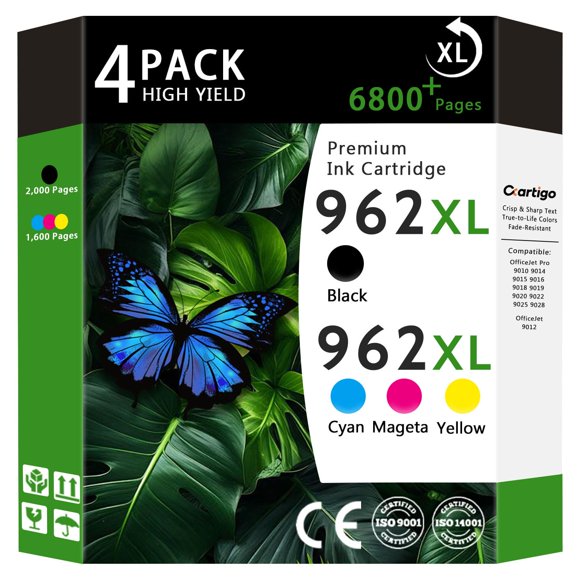 Cartucho de tinta Cartigo 962XL combo de 4 unidades de alto rendimiento