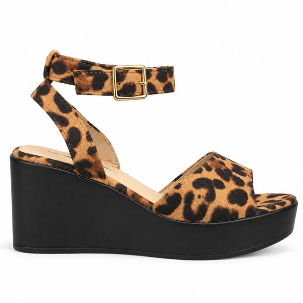 Sandalia Mujer Plataforma Ecocuero Punta Abierta Taco 7cm