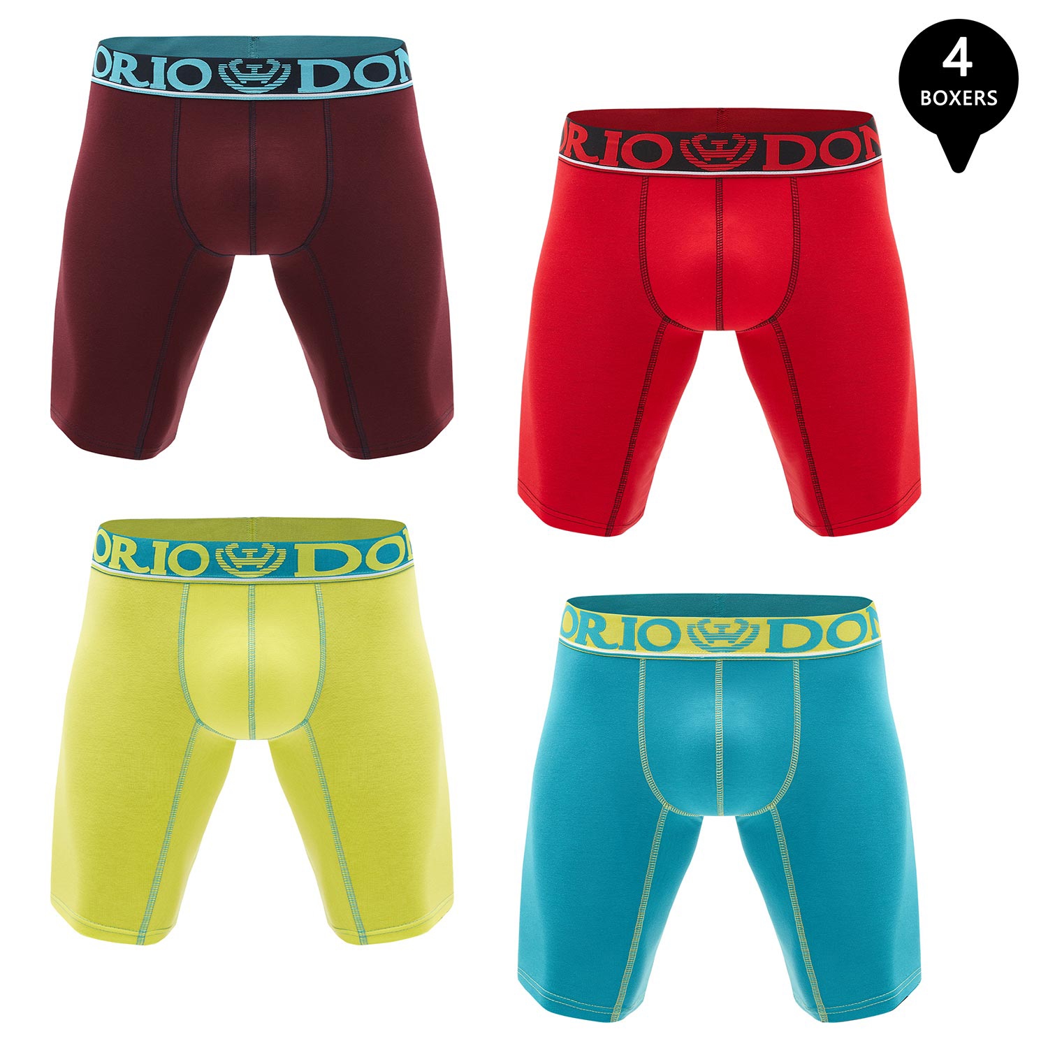 Giovacchino - Pack De 4 Boxer Largo Algodón Hombre