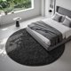 thumbnail image 5 of Area Rug Ophanie, redonda, círculo negro de 8 pies, para decoración de habitación para hombre, 5 of 6