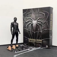 Unbranded - Figura De Acción Totalmente Articulada Spider-M3 Traje Negro Tobey Maguire, Modelo Coleccionable En Elegante Caja Regalo