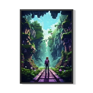 Creango - Cuadro Poster Enmarcado Minecraft Decorativo