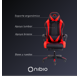 thumbnail image 3 of Silla Gamer Nibio GC035 Reclinable 160° Apoya Pies Roja, 3 of 5