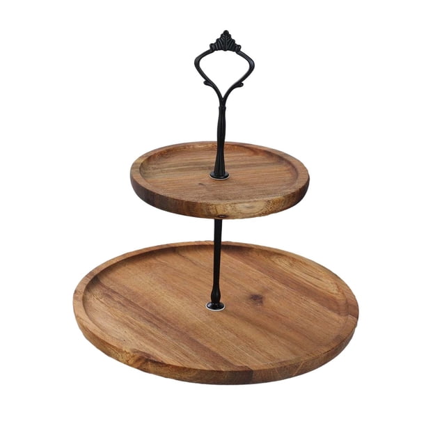 Bandeja de postres, soporte para magdalenas, platos para aperitivos y frutas, soporte para repostería, estante para galletas para uso diario, tienda, 2 niveles