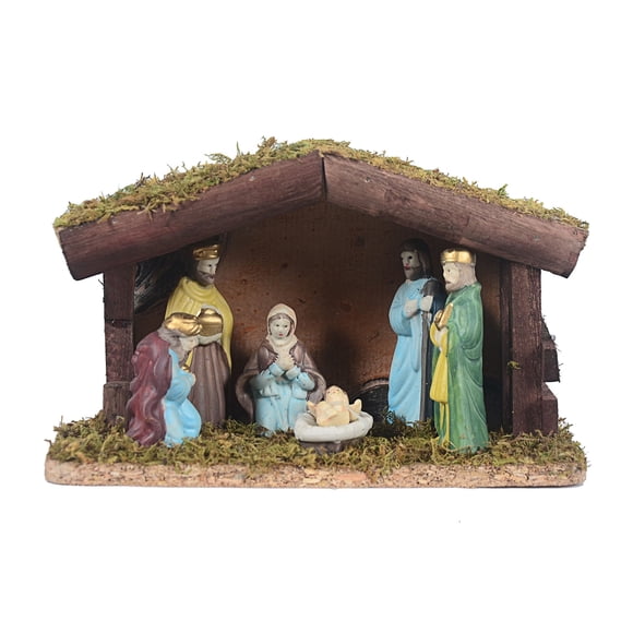 Set 8 piezas pesebre navideño