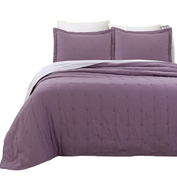 Cubrecama algodón borado morado 2 plazas