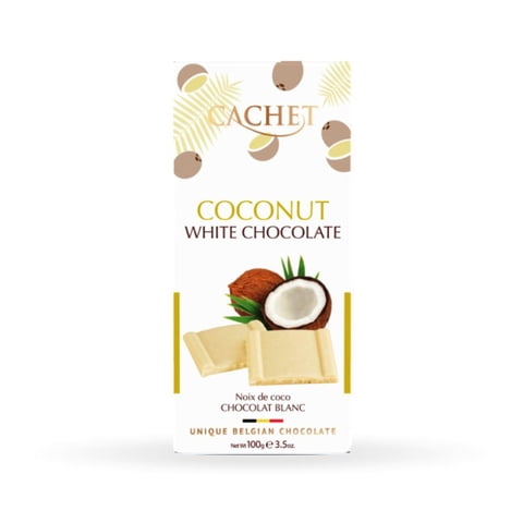 Cachet White Chocolate With Coconut - 100 Gr./3.5 Oz.