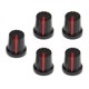 thumbnail image 4 of 5 Uds Perilla De Pedal De Efecto De Guitarra Perillas De Control De Amplificador Negro + Rojo, 4 of 5