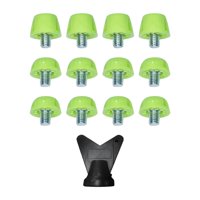 Magideal - 12 Piezas Tornillos De Fútbol Para Zapatillas Con Rosca M5 Antideslizantes Fabricados En Nylon Incluyen Llave Especial Adecuados Para Uso En Césped Na Verde