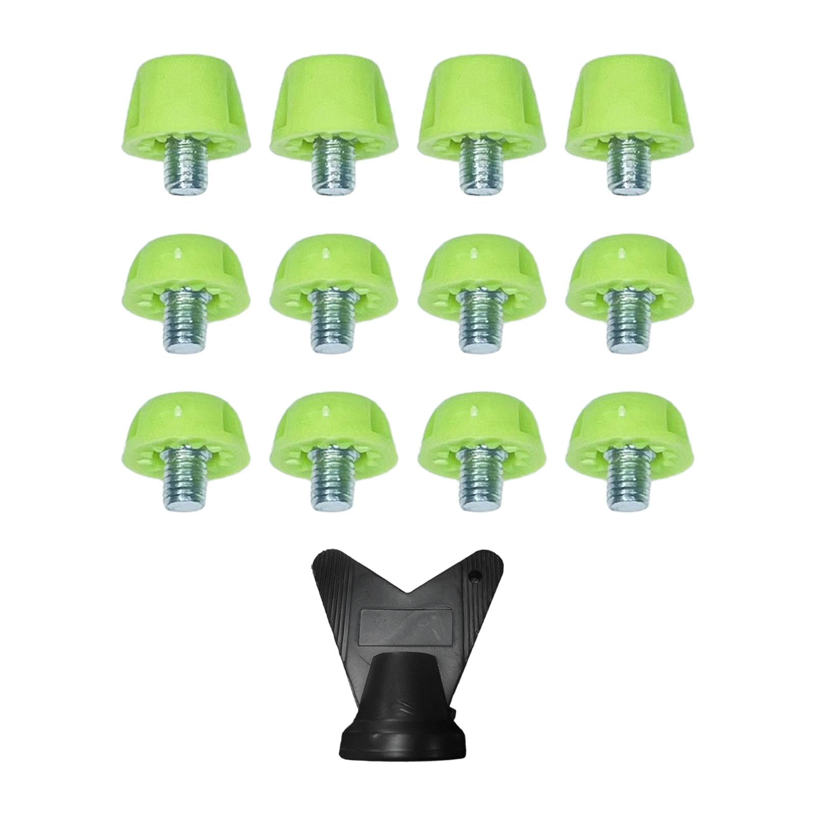 Magideal - 12 Piezas Tornillos De Fútbol Para Zapatillas Con Rosca M5 Antideslizantes Fabricados En Nylon Incluyen Llave Especial Adecuados Para Uso En Césped Na Verde