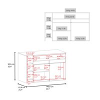 M&Ms - Elgin Kitchen Bar Counter With Ample Storage And Shelves, Black Wengue / Natural Oak