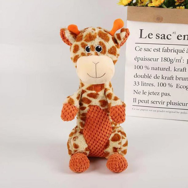 Cute Plush Toy Dogs with Bite-Resistant Corduroy and Squeaky Three-Animal Design