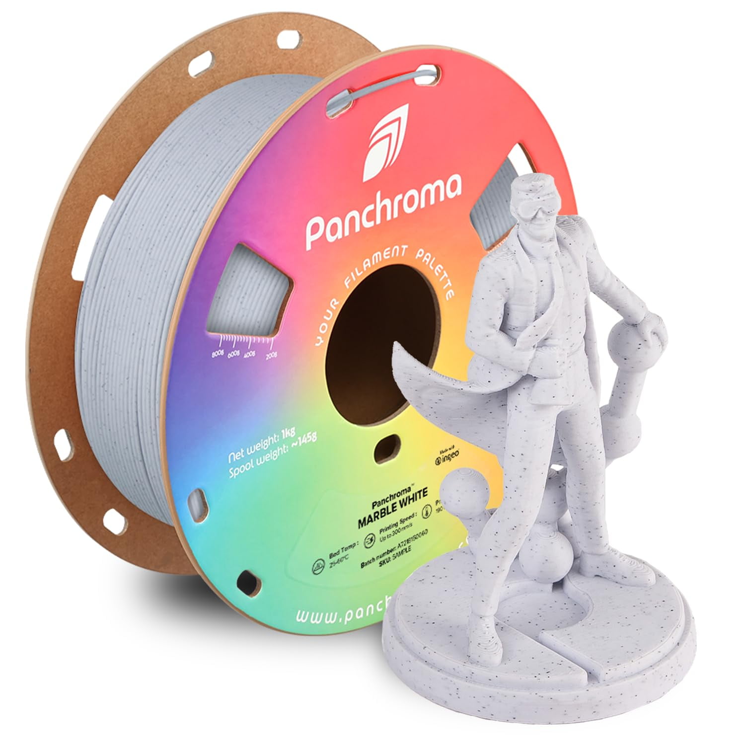 Filamento De Impresión 3d Polymaker Panchroma Marble Pla 1.75 Mm
