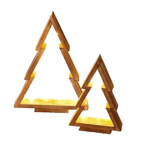 Bothyi - Árbol De Navidad De Madera Con Luces Led, Decoración De Mesa, Artesanía Para Repisa, Escritorio, Chimenea