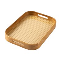 Bothyi - Bandeja De Bambú Para Servir Con Asas, Bandeja De Cena Para Fiestas, Encimera, Baño L