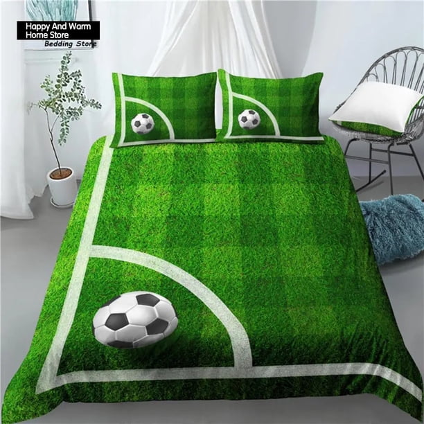 x2400 Bed SheetsHome Living Luxury Football Field Print /Soft Duvet Cover and PillowCase Boys Bedding Set and EU/US/AU Size 3-Piece Bedding Set (1 Duvet Cover + 2 Pillow Shams) nj2400