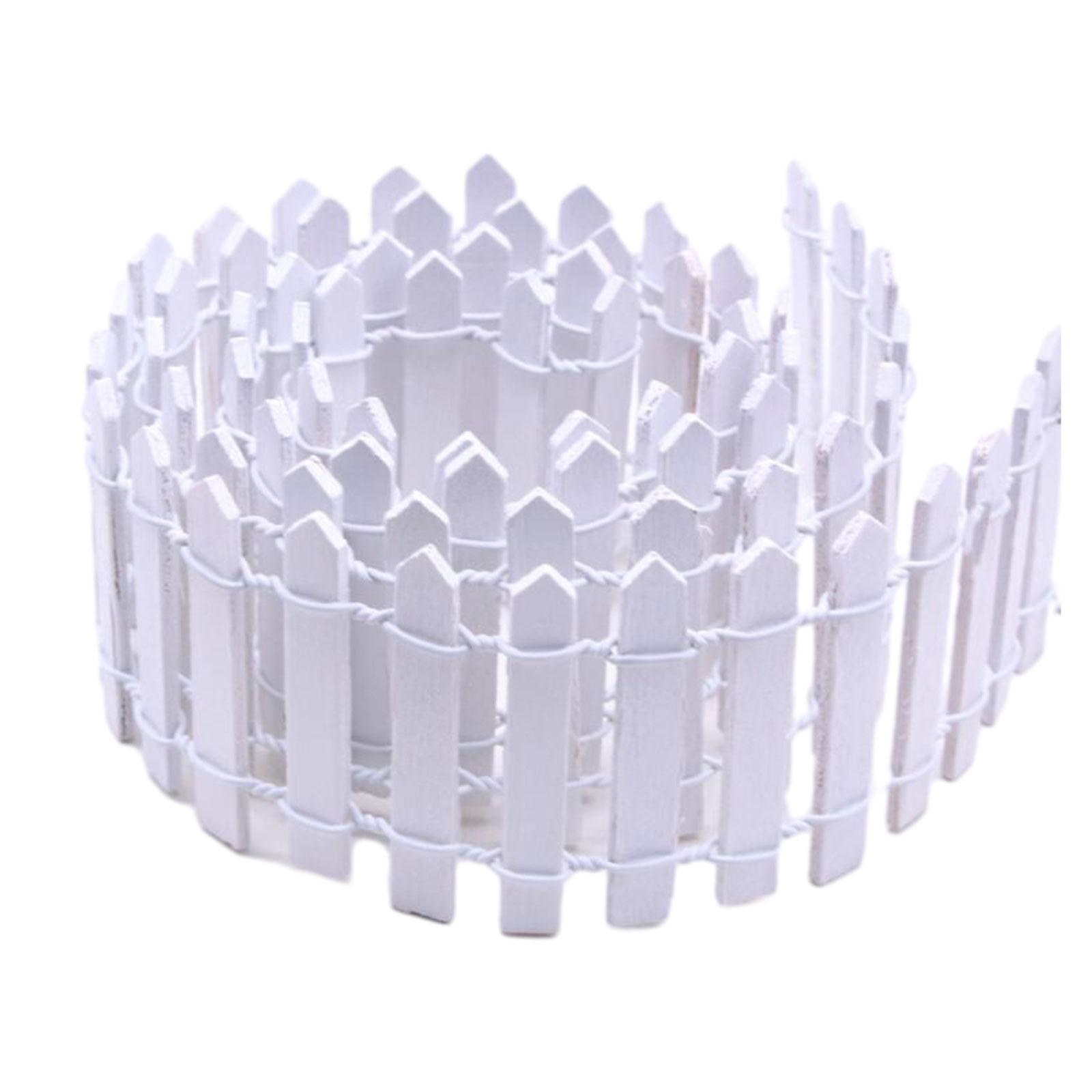 Magideal - Valla De Jardín De Hadas En Miniatura, Valla De Madera Para Exteriores, Micropaisaje, Decoración De Jardín De 90X5Cm Para Decoración De Casa De Muñeca Blanco