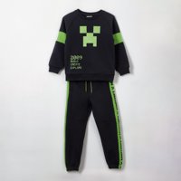 Conjunto Buzo Niño Creeper Face Negro Minecraft