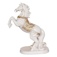 Magideal - Estatuilla De Estatua De Caballo Moderna, Escultura De Animal Feng Shui Coleccionable Para Mesa, Gabinete De Vino, Estante, Decoración De Oficina, Reg Blanco
