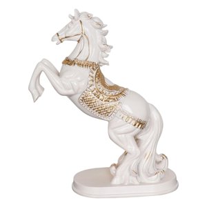 Magideal - Estatuilla De Estatua De Caballo Moderna, Escultura De Animal Feng Shui Coleccionable Para Mesa, Gabinete De Vino, Estante, Decoración De Oficina, Reg Blanco