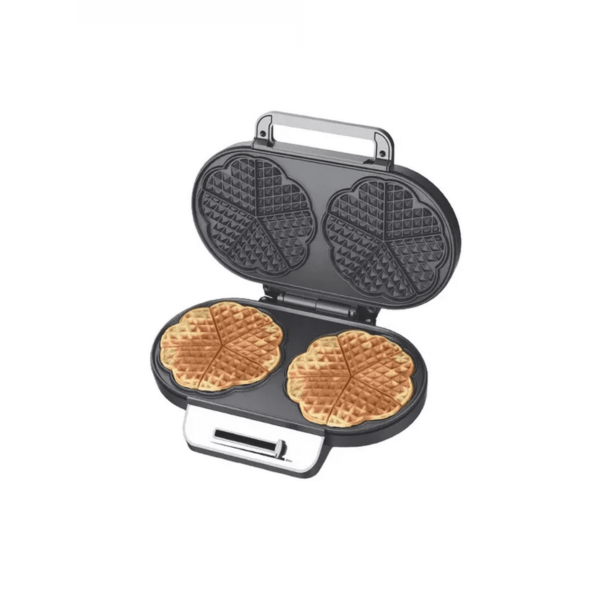 Genérico - Wafflera Doble Eléctrica R-557 1200w, Máquina De Waffles, Color Plateado