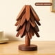 thumbnail image 1 of Nuevo conjunto de 4 Trivets de madera plegables de la decoración de la mesa de cocina para ollas calientes y sartenes, árbol forma Trivets nuez, 1 of 3