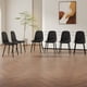 thumbnail image 1 of Modern Minimalist Black Dining Chair Set - Six Chairs per Box, Stable and Comfortable.Modern Mid-Century Style Upholstered Side Chairs,Spoon Shaped Chairs With Black Metal Legs., 1 of 3