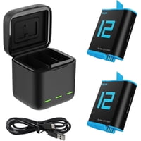 Kit Cargador De Batería Telesin Para Gopro Hero 12/11/10/9 Negro