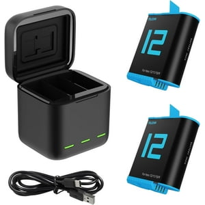 Kit Cargador De Batería Telesin Para Gopro Hero 12/11/10/9 Negro