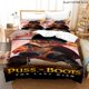 thumbnail image 1 of x551 Bed SheetsPuss In Boots Bedding Set Cartoon Bed Linen Twin Size Gift For Kids Boys Girls Cute Cat Wolf Hot Movie Duvet Cover Set 3-Piece Bedding Set (1 Duvet Cover + 2 Pillow Shams) nj551, 1 of 5