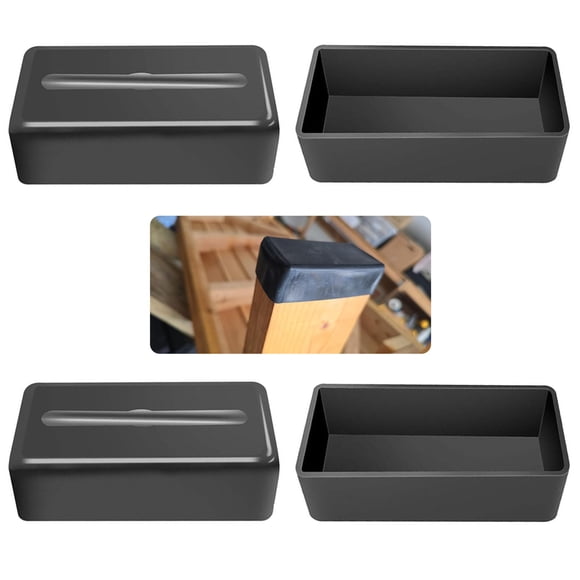 Tapas para extremos de postes de madera SHUJUKU, 4 piezas, 3.5 x 1.5 x 0.9 cm, negras