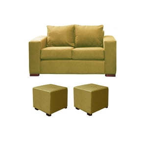 Dkora - Living Cedric 2 Cuerpos + 2 Pouf Beige