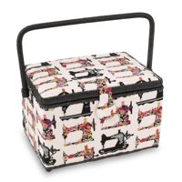 Cesta De Costura Dritz, Grande, Rosa, Con Bandeja, Bolsillo Y Alfiletero