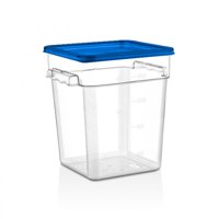 Imahe - Recipiente Policarbonato Cuadrado 17,2 Lt Con Tapa Azul