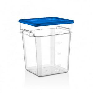 Imahe - Recipiente Policarbonato Cuadrado 17,2 Lt Con Tapa Azul